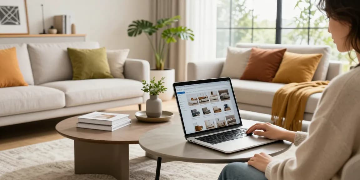 Innenraum, der Möbel Deutschland online kaufen mit modernem Mobiliar und einer gemütlichen Atmosphäre zeigt.