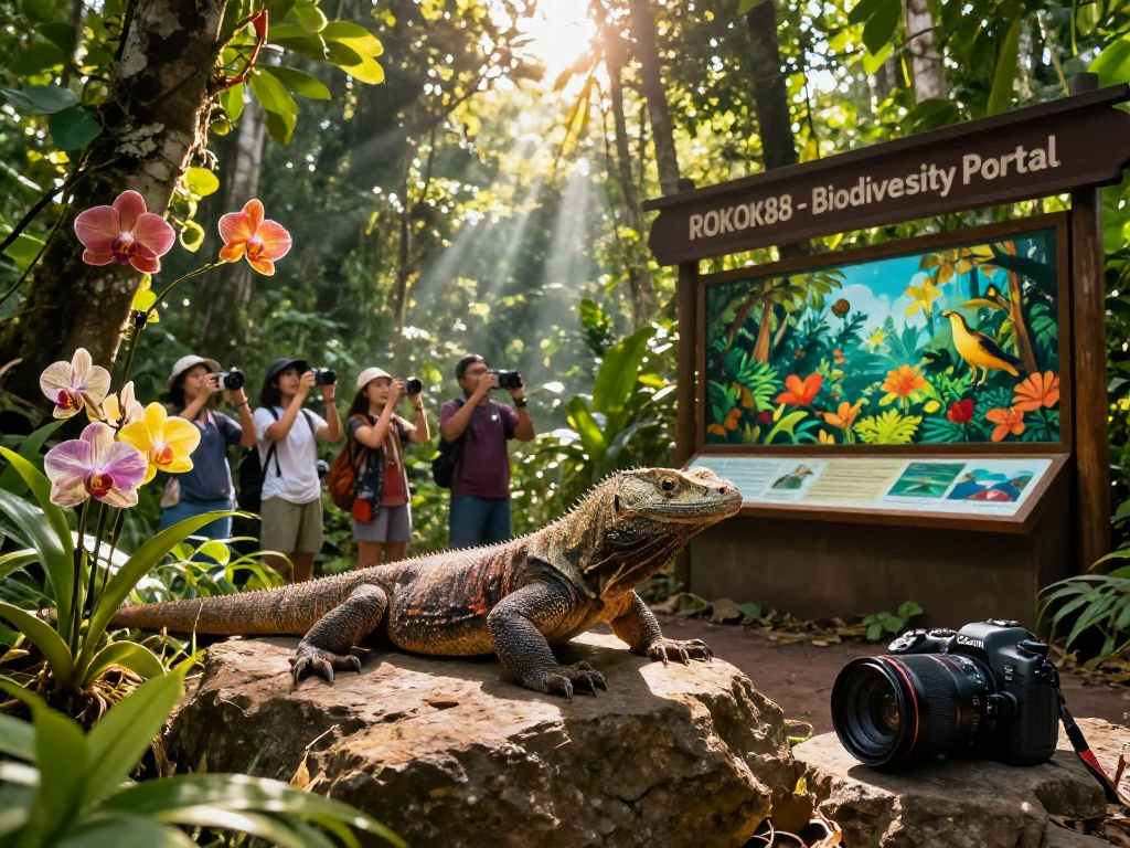 Discover the wonders of biodiversity with ROKOK88 in Indonesia's tropical rainforest.
