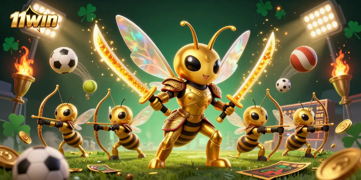 Experience 11WIN with dynamic sports betting elements and 3D characters in action.