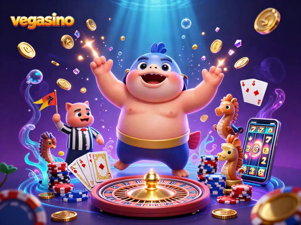 Experience exciting games at vegasino with vibrant underwater casino action and dynamic elements.