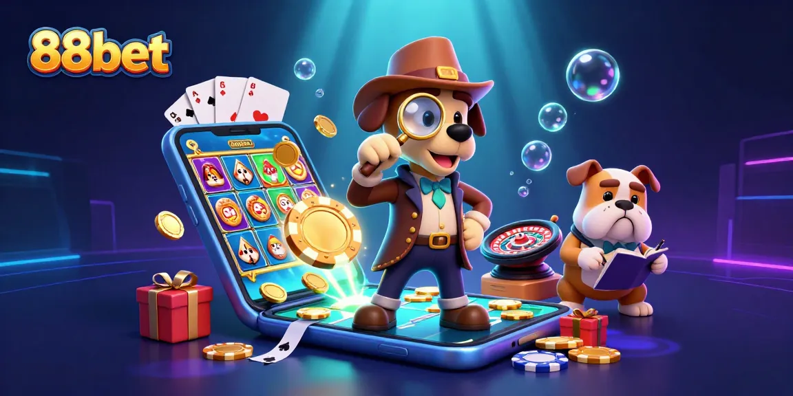 Experience thrilling gaming at 88bet with a vibrant casino scene featuring characters and slots.