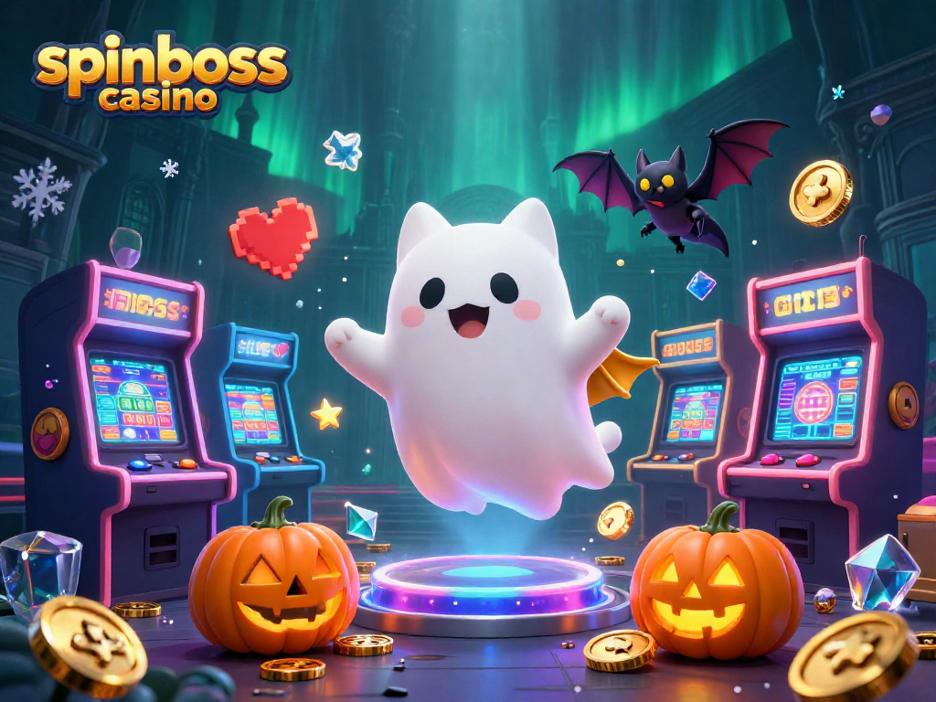 Spielen Sie im spinboss casino mit einem freundlichen Geistockatze und Glückssymbolen.