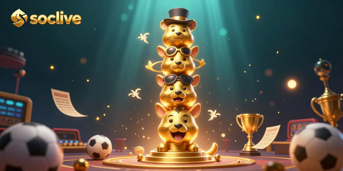 Socolive offers thrilling sports betting experiences with a vibrant digital illustration showcasing sports elements