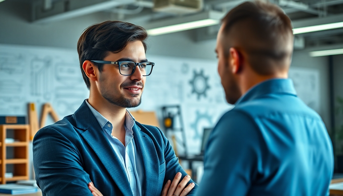 Headhunter Ingenieure in einem modernen Büro bei der Beratung talentierter Ingenieure.
